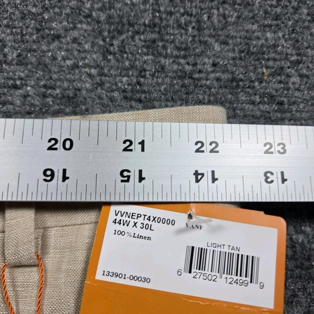 TALLIA Mens Dress Pants 100% Linen Light Tan Size 44x30 New